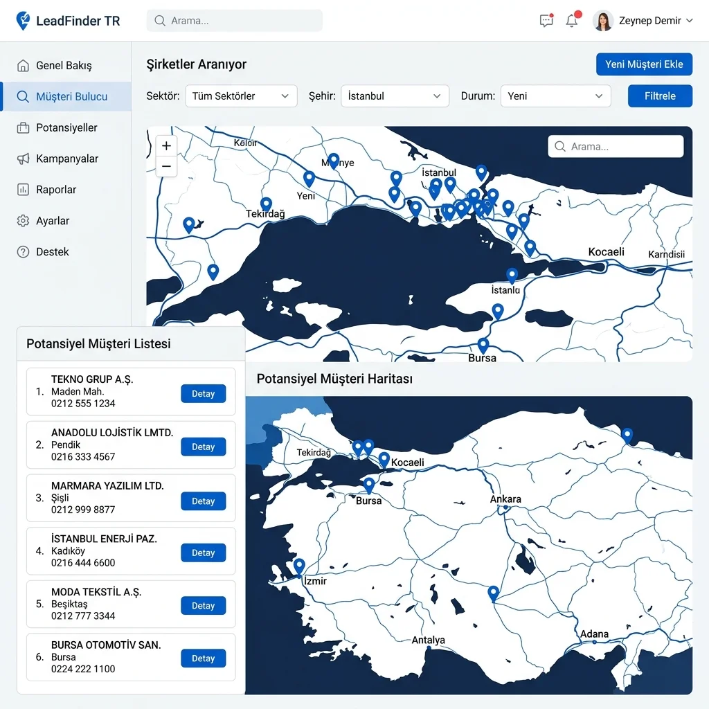 NexusLabs CRM Yapay Zeka Harita Botu ile B2B Müşteri Bulma